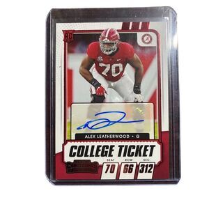 2021 Panini Contenders Draft Alex Leatherwood Auto College Ticket #230 RED